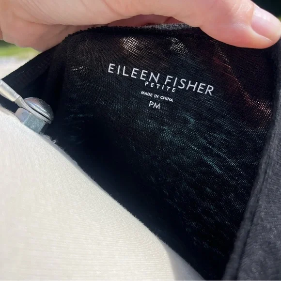 Eileen Fisher Linen Black Tank Top with Gold Accents size medium - Picture 5 of 9